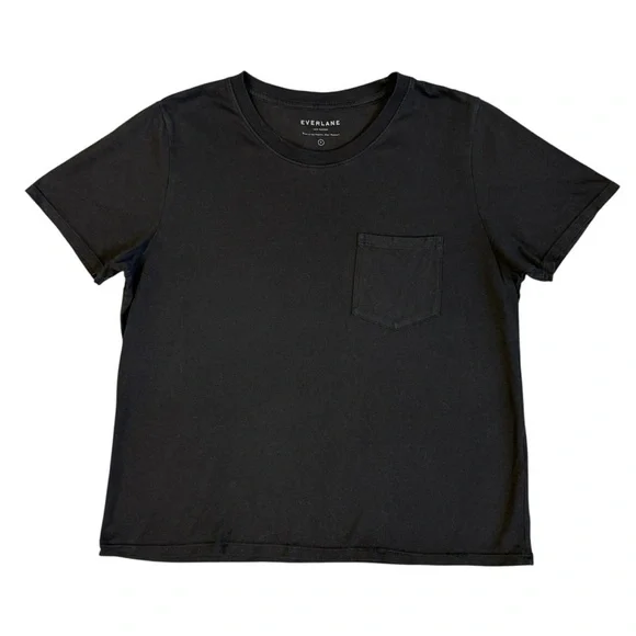 Everlane The Box-Cut Tee in Essential Cotton Black Size M #1947 - Picture 4 of 7